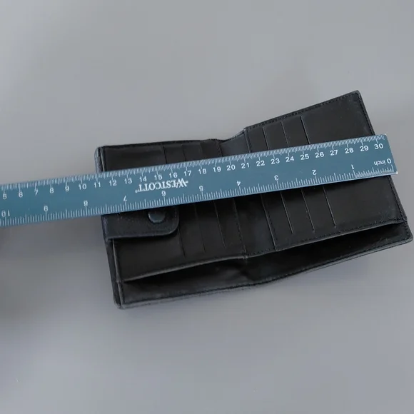 CHANEL Black Textured Leather Wallet